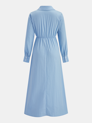 V-neck Collared Maxi Dress