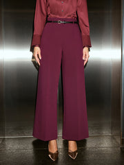 Belted Wide-Leg Cropped Pants