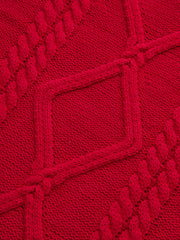 Cable-Knit Crew Neck Sweater