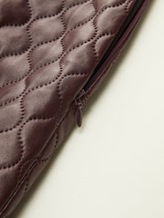 Faux Leather Quilted Mini Skirt