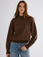 Oversized Drop Shoulder Crew Neck Sweater