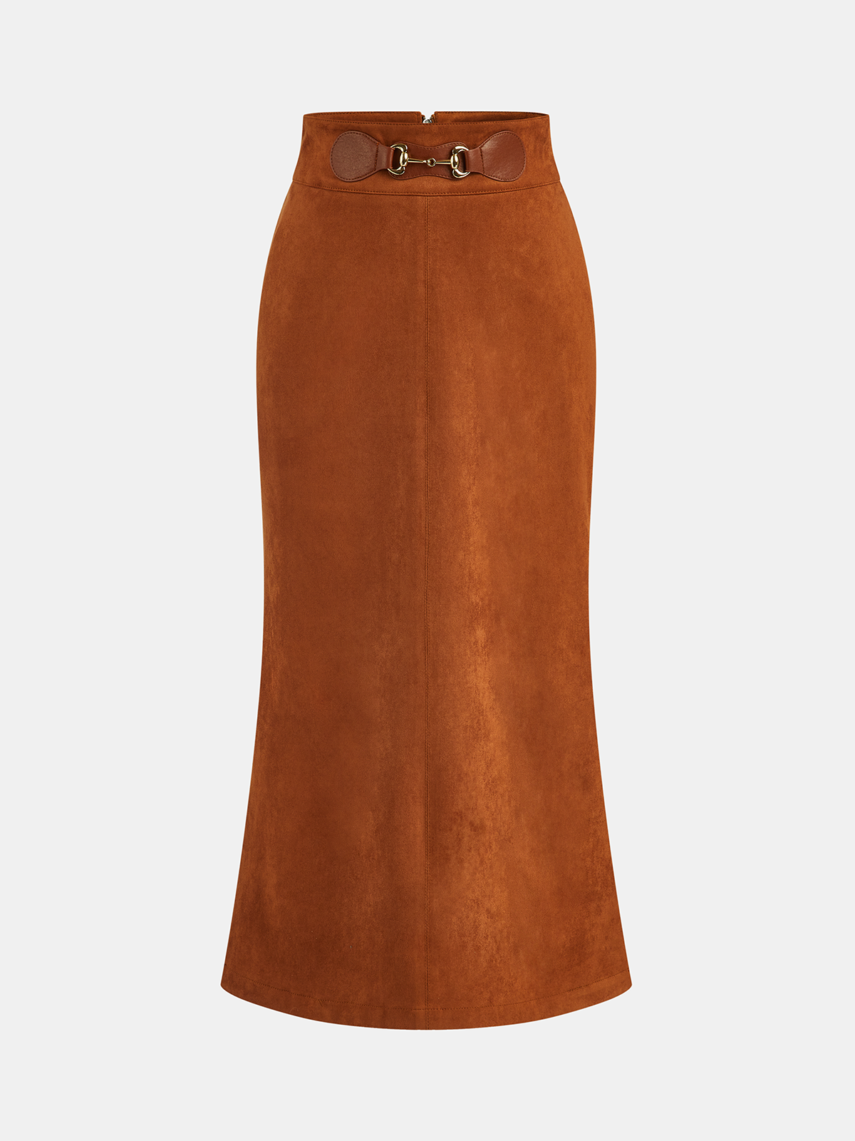 Suede Effect Horsebit Skirt