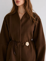 Shell Detail Tie-Waist Coat
