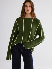 Contrast Striped Sweater