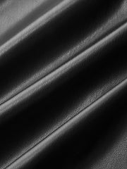 Slit Pleated Fitted PU Midi Skirt