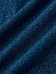 Elastic Waistband Denim Wide-Leg Pants