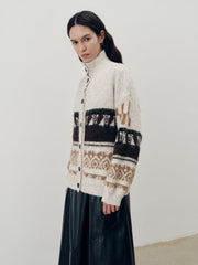 Jacquard Casual Knit Outerwear