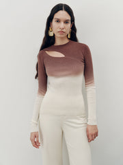 Ombre Cut-Out Knit Top