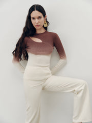 Ombre Cut-Out Knit Top