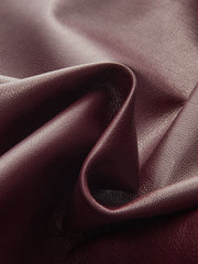 Faux Leather Asymmetric Ruched Top