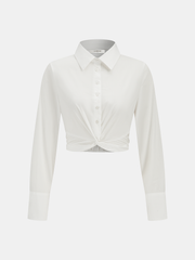 Cotton Twisted Cropped Shirt