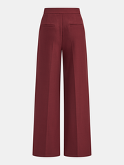High-Waisted Chain Pleated Wide-Leg Pants