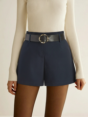 Belted High Waist Shorts