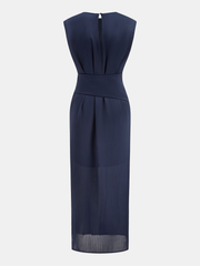 Belted Sleeveless Midi Dress