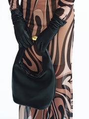 Metal Handle PU Hobo Bag