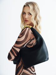 Metal Handle PU Hobo Bag