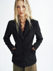 Lace Detail Fitted Blazer