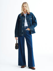 High-Waisted Denim Wide-Leg Jeans