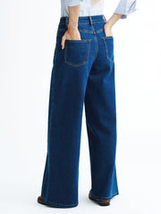 High-Waisted Denim Wide-Leg Jeans