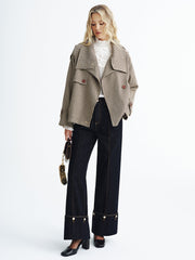 Vintage Plaid Cropped Trench Coat