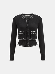 Contrast Trim Cardigan