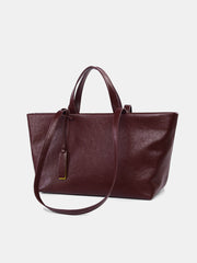 Faux Leather Large-Capacity Tote Bag