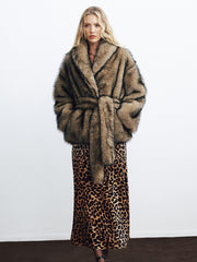 Faux Fur Belted Coat