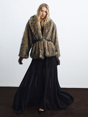 Faux Fur Belted Coat