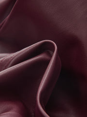 Mid-Waisted Faux Leather Curved-Leg Pants