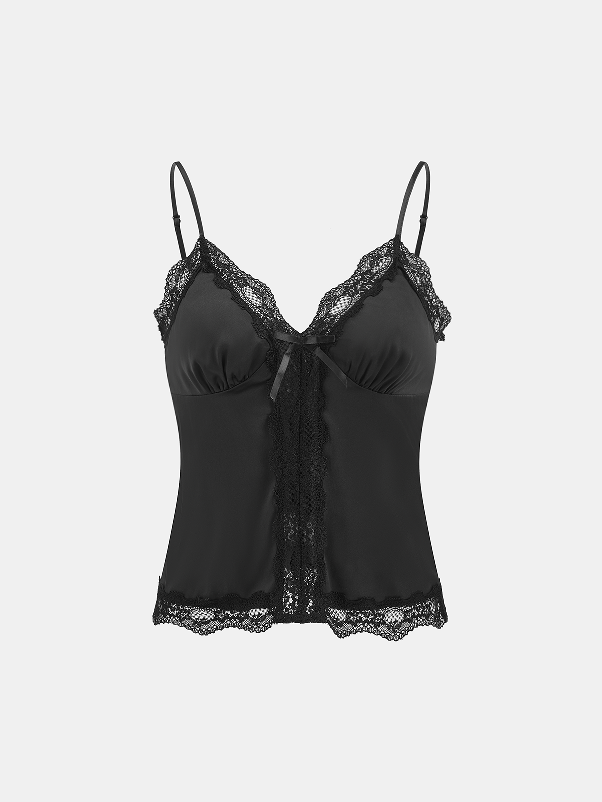 Lace Trim Satin Cami Top