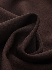 Faux Leather Panel Midi Skirt with Belt