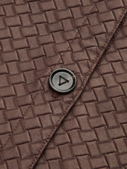 Faux Leather Woven-Patterned Shirt