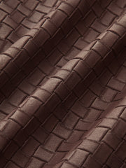 Faux Leather Woven-Patterned Shirt