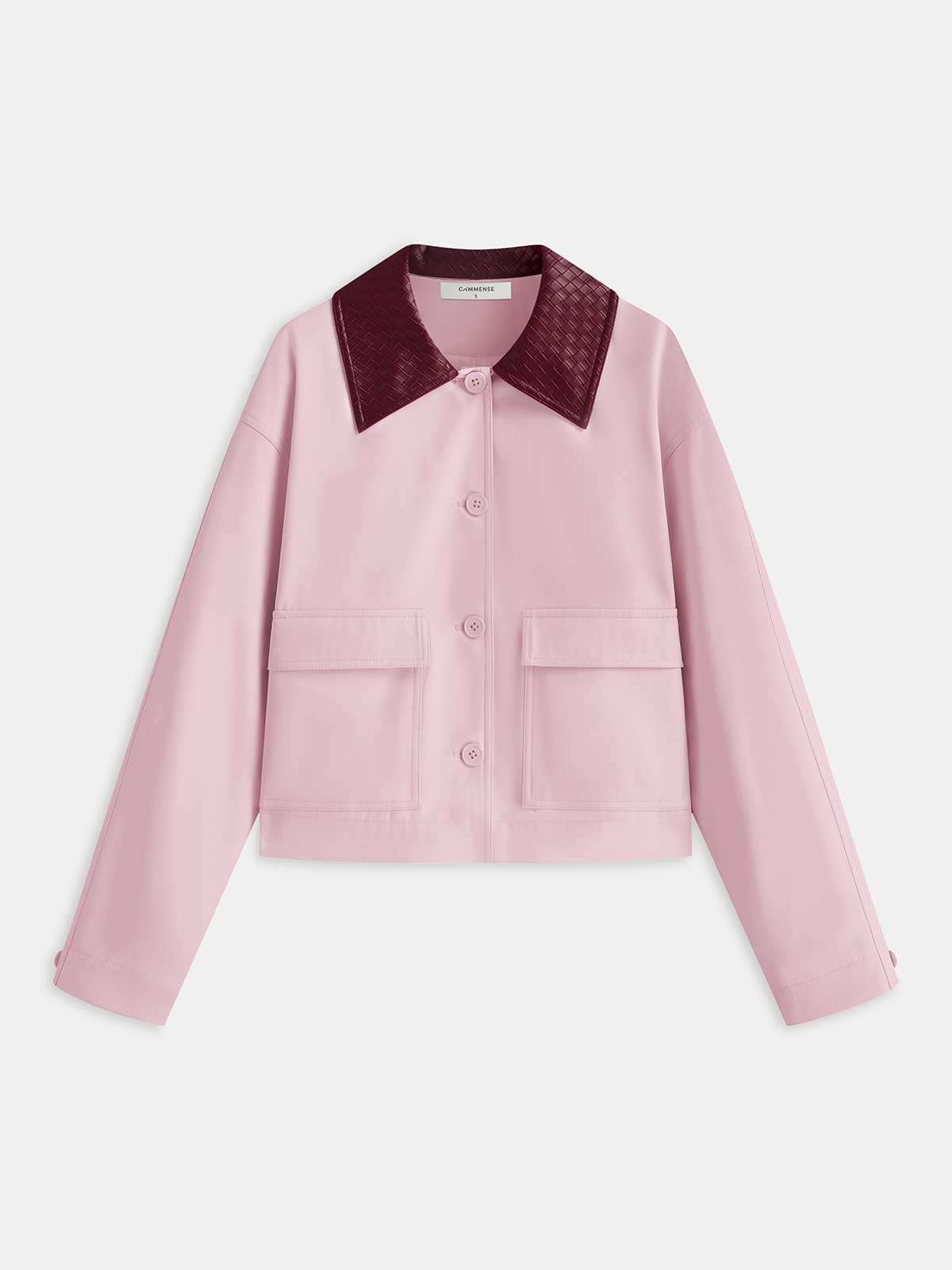 PU Collar Cropped Jacket