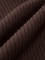 Ribbed Knit Scarf Detail Fitted Top