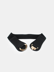 Elastic Faux Leather Wide Waist Belt