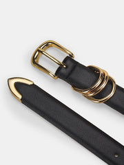 Gold Buckle Minimalist Faux Leather Belt