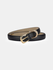 Gold Buckle Minimalist Faux Leather Belt