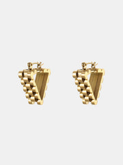 Golden Gear Triangle Earrings