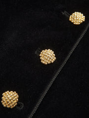 Velvet Stand Collar Blazer