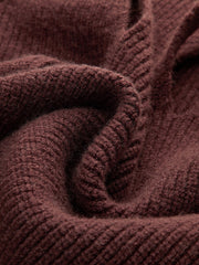 Cut-Out Mock Neck Knitted Sweater