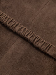 Belted Suede Effect Button-Front Vest