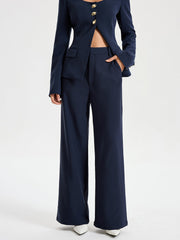 High-Waist Straight-Leg Pants