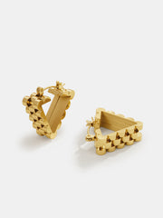 Golden Gear Triangle Earrings