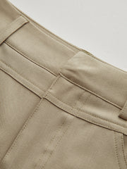 Mid-Waist Seam Detail Wide-Leg Pants