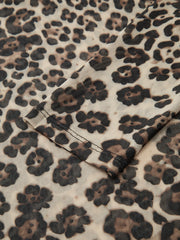 Sheer Mesh Leopard Print Long-Sleeve Top