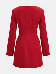 Square Neck Button Front Mini Dress