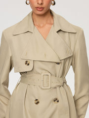 Double-Breasted Belted Trench Coat