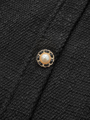 Tweed Sleeveless Button Mini Dress