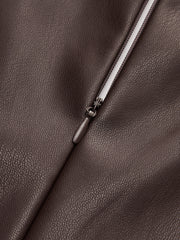 Faux Leather Sleeveless Midi Dress